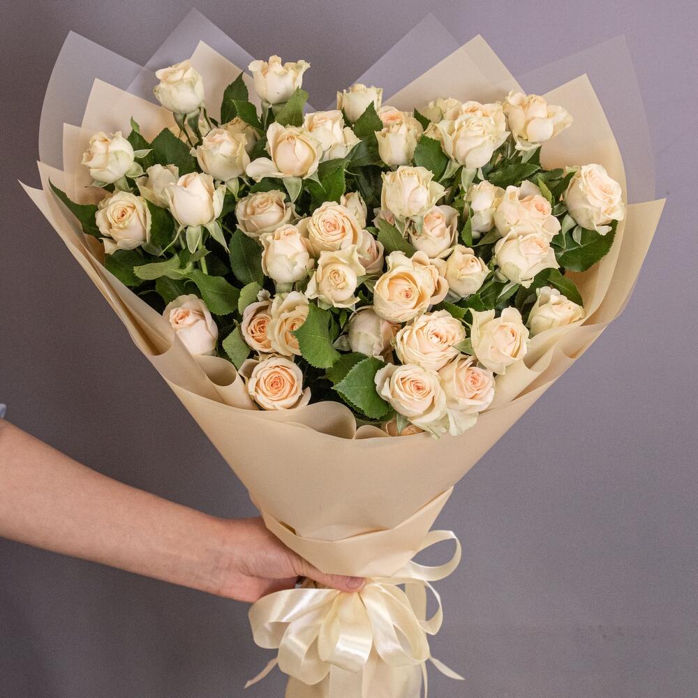 Букет «Персик» – пышные кустовые розы нежно-персикового оттенка Абаза Республика Хакасия