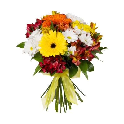 Букет «Красочный фонтан» — яркая симфония из альстромерий, гербер и хризантем Абаза Республика Хакасия