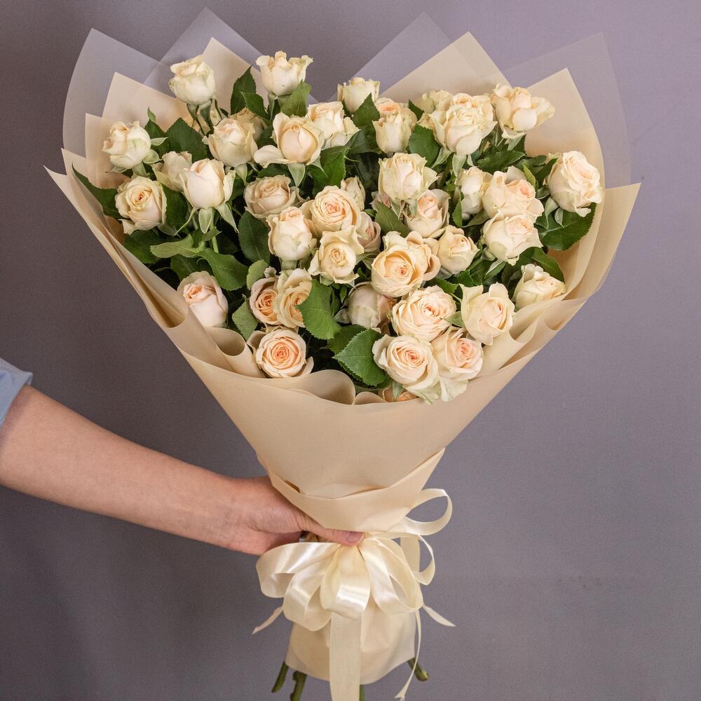 Букет «Персик» – пышные кустовые розы нежно-персикового оттенка Абаза Республика Хакасия