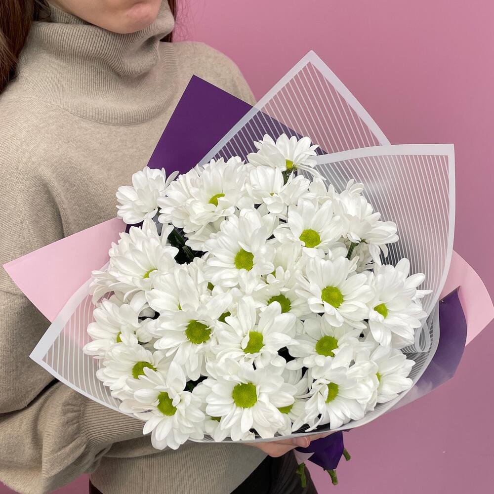 Букет «Весеннее настроение» – свежесть белых хризантем Абаза Республика Хакасия