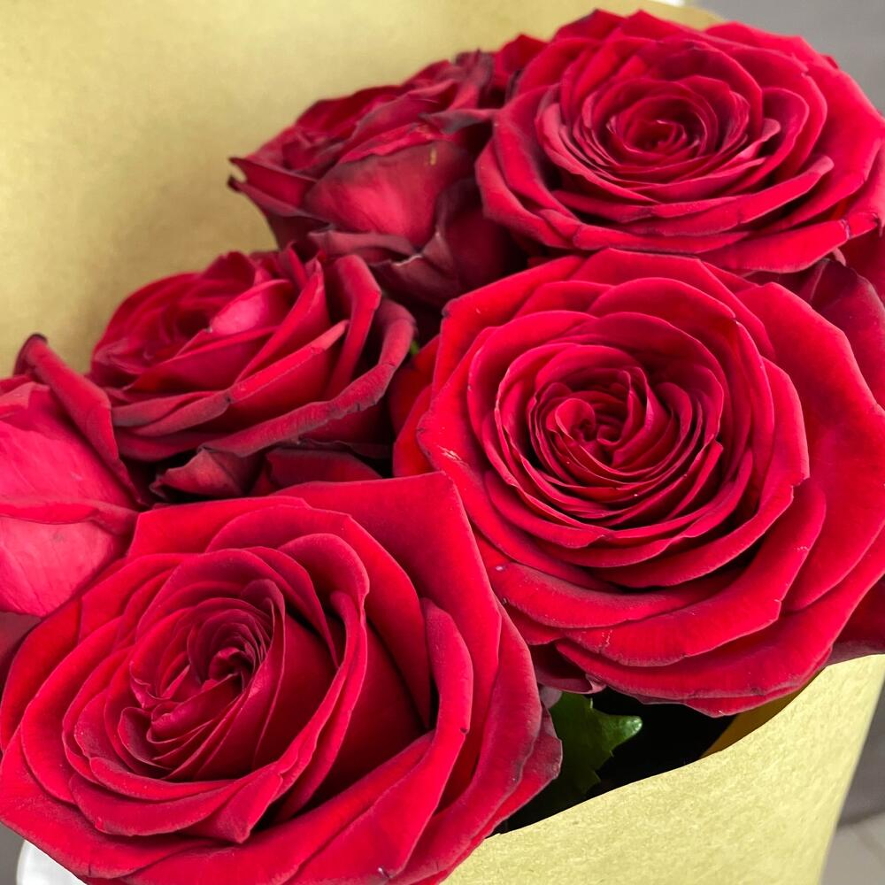Букет из 7 красных роз в крафте – страсть в стильной упаковке Абаза Республика Хакасия