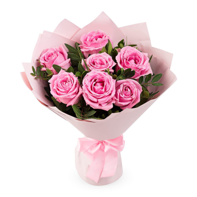 Букет из розовых роз с фисташкой – нежность в каждом лепестке Абаза Республика Хакасия