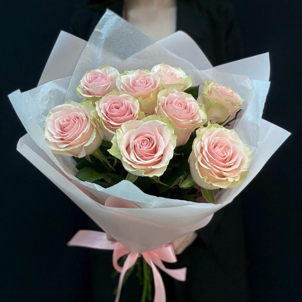 Букет из 9 розовых роз – нежность в каждом лепестке Абаза Республика Хакасия