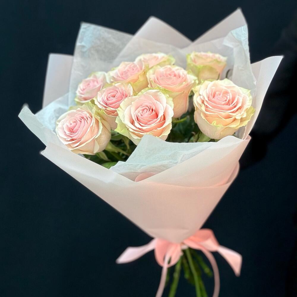 Букет из 9 розовых роз – нежность в каждом лепестке Абаза Республика Хакасия