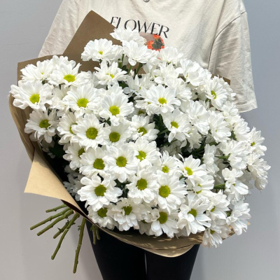 Букет «Летняя свежесть» – дыхание лета в белых хризантемах Абаза Республика Хакасия