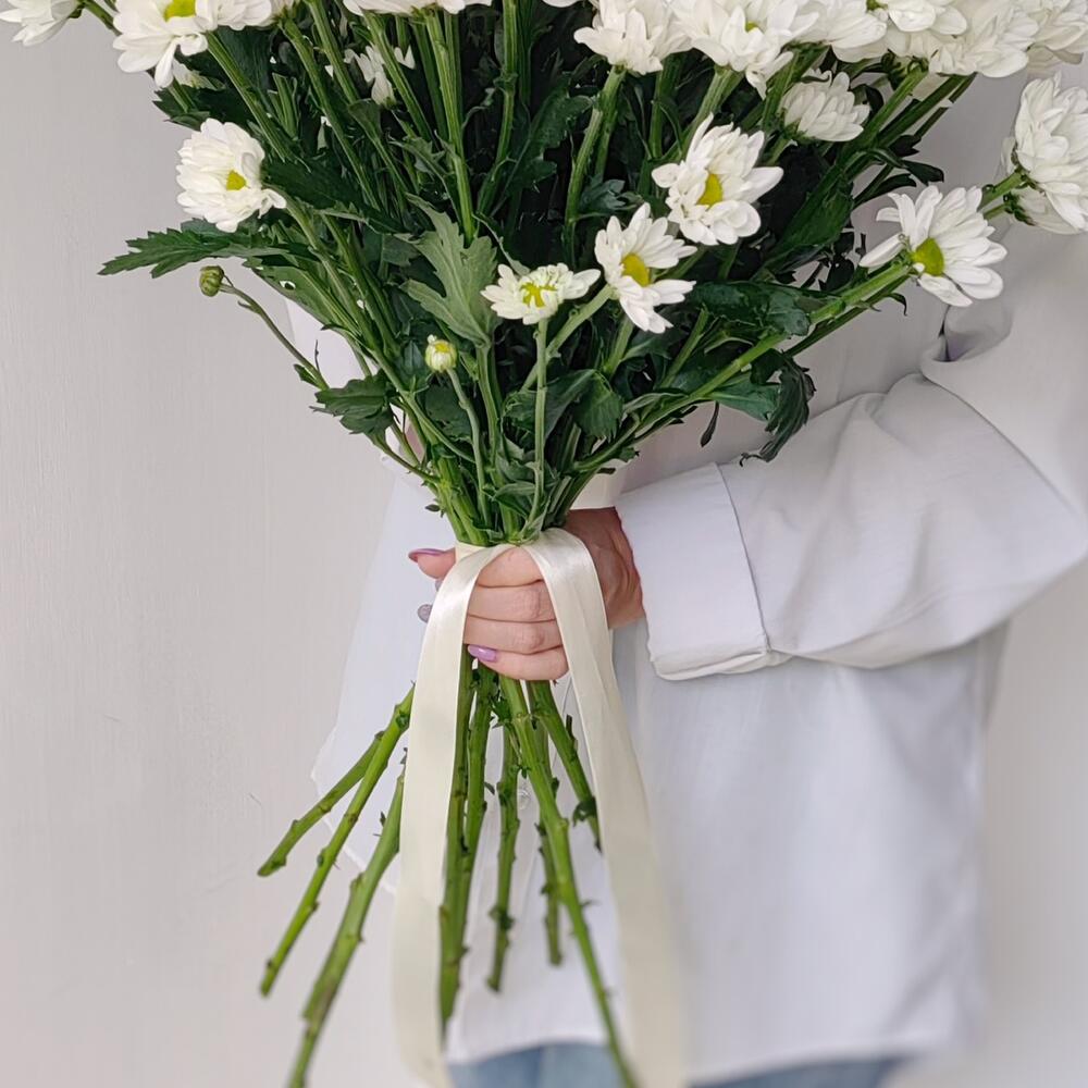 Букет «Ромашка» — свежесть белых хризантем в деревенском стиле Абаза Республика Хакасия