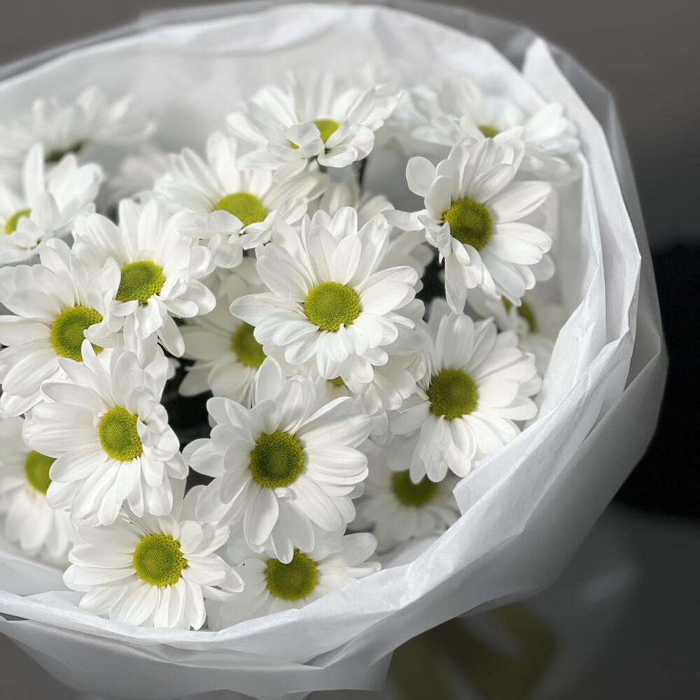Букет «Ромашковый» – нежные белые хризантемы в деревенском стиле Абаза Республика Хакасия
