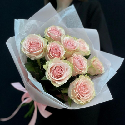 Букет из 9 розовых роз – нежность в каждом лепестке Абаза Республика Хакасия