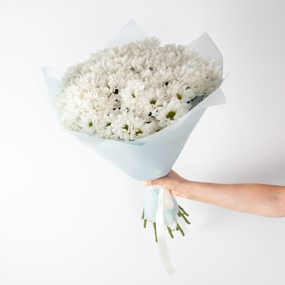 Букет «Ромашковое чудо» – летнее настроение в белых хризантемах Абаза Республика Хакасия