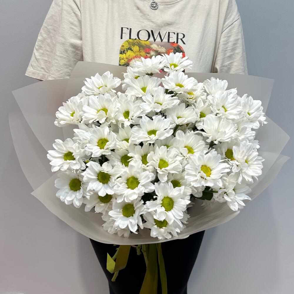 Букет «Летнее настроение» – свежесть белых хризантем Абаза Республика Хакасия