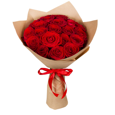 Букет из красных роз в крафт-бумаге Абаза Республика Хакасия