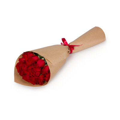 Букет из красных роз в крафтовой упаковке Абаза Республика Хакасия