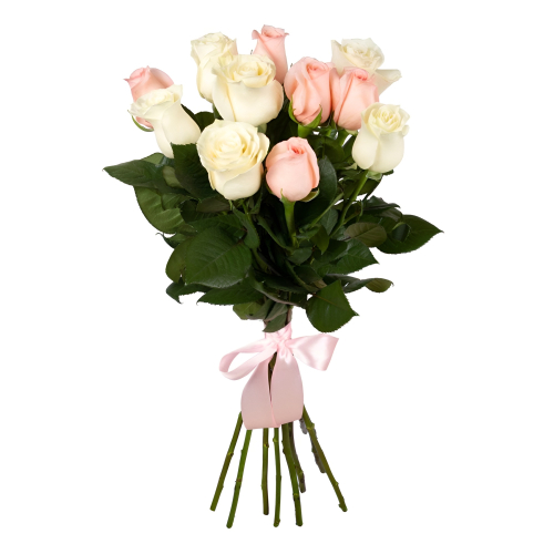 Букет из розовых и белых роз Абаза Республика Хакасия