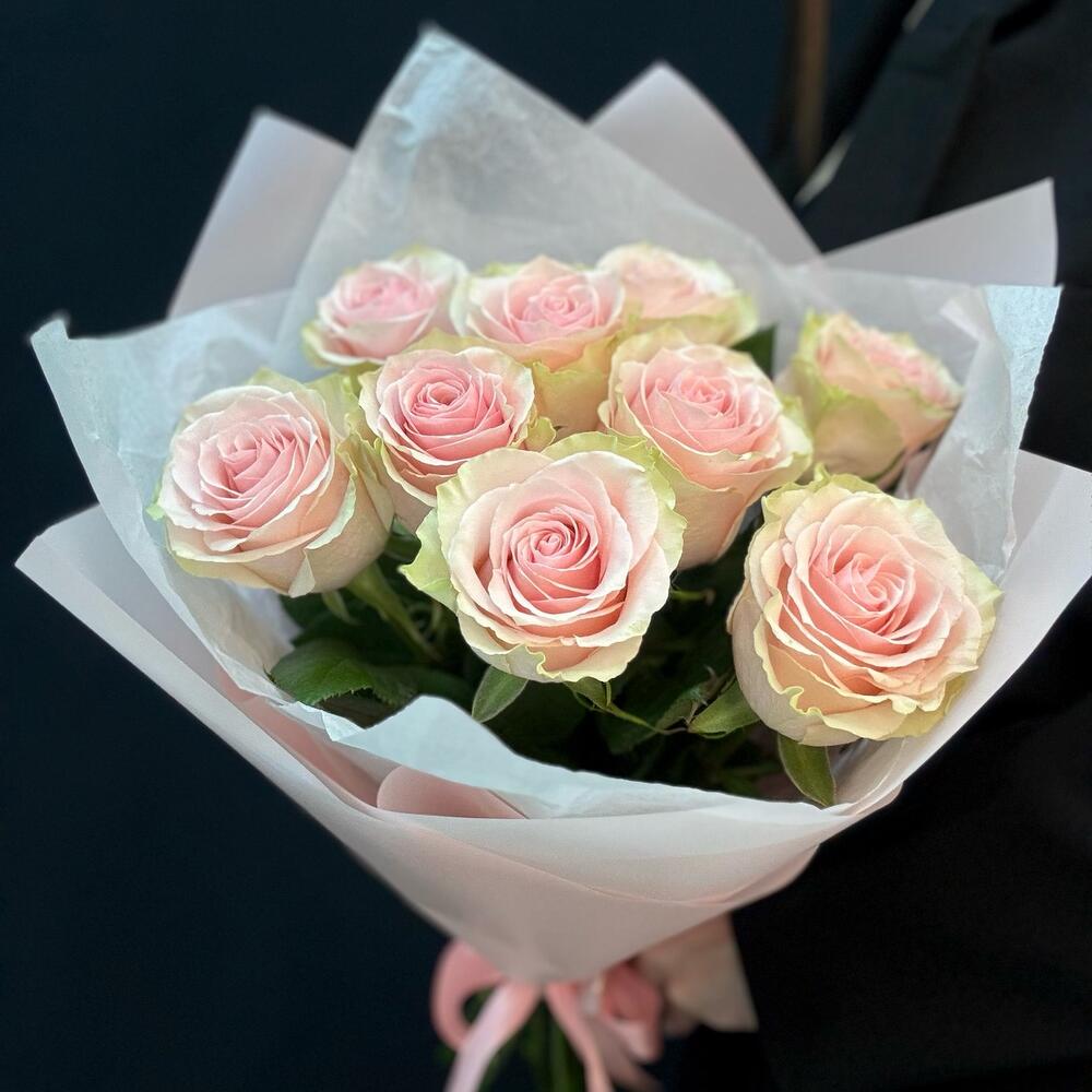 Букет из 9 розовых роз – нежность в каждом лепестке Абаза Республика Хакасия